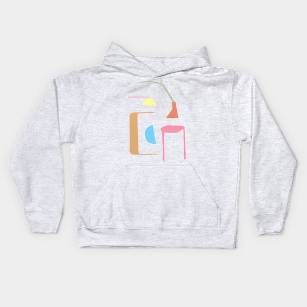 Abstract Furniture Shapes Kids Hoodie by The Printable Studio